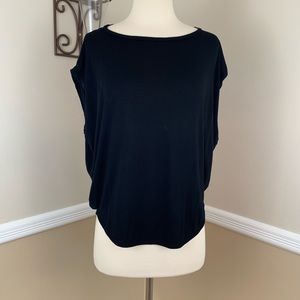 Vince Sleeveless Circle Tee T Shirt Top Black